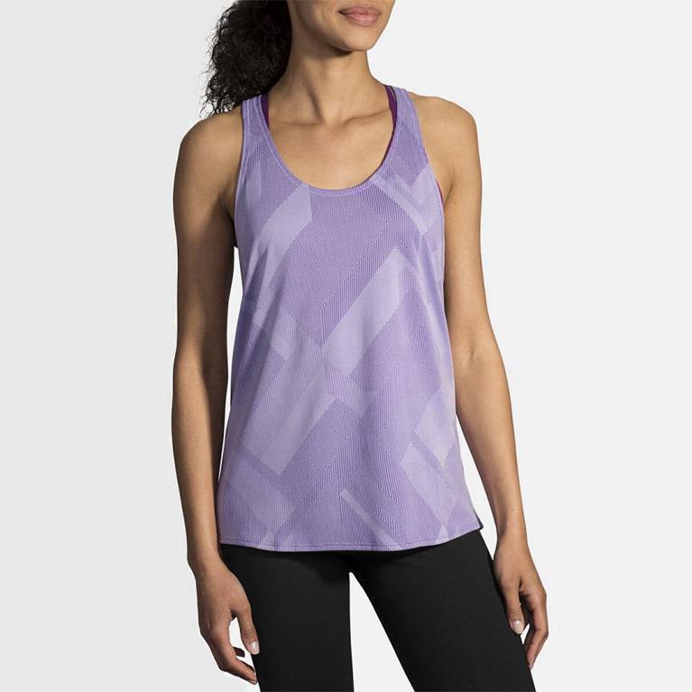 Brooks Women's Array Running Tank Top Singapore - Purple (76215-BMKU)